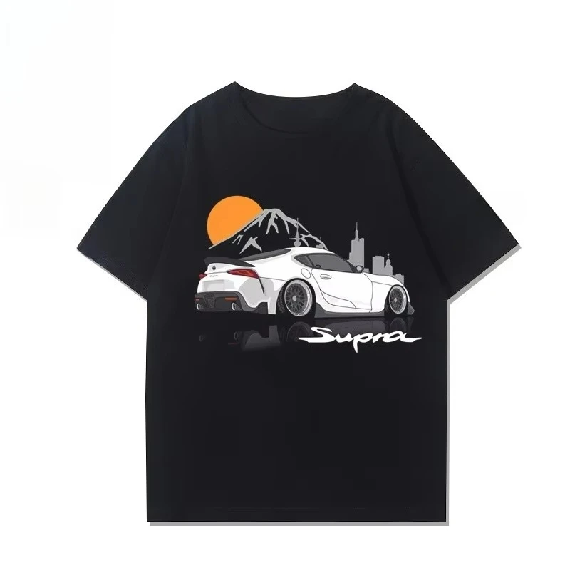 

New Car Bull Demon King Printed Graphic Cycling Lovers Fried Street T-Shirt Men's Short Sleeve Motorcycle T-Shirt Men's Wear