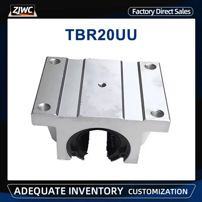 1pc TBR20UU With Copper 20mm TBR20 Linear Ball Bearing Support Block CNC Router For 3D Printer Parts Linear Rail