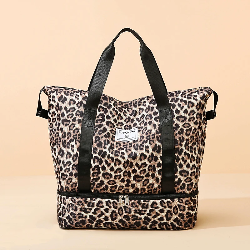 

Fashionable Leopard Print Travel Bag Sports and Fitness Bag Yoga Handbag Suitable for Travel Gym Tourism Yoga and Other Scenes