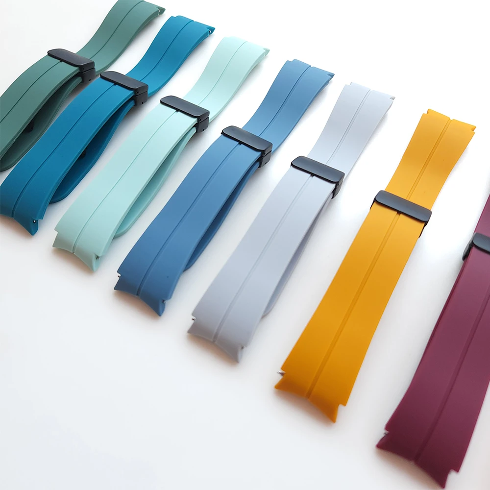 سيليكون حزام ل سامسونج غالاكسي ساعة 5 برو 45 مللي متر المغناطيسي D مشبك الرياضة الفرقة Watch5 4 44 مللي متر 40 مللي متر/الكلاسيكية 46 مللي متر 42 مللي متر سوار