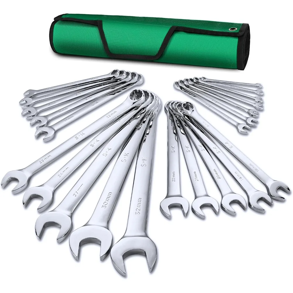 

Набор комбинированных ключей, метрические от 6 до 32 мм, 22 предмета, отделка SuperKrome, конструкция премиум-класса CR-V, с прокатным чехлом