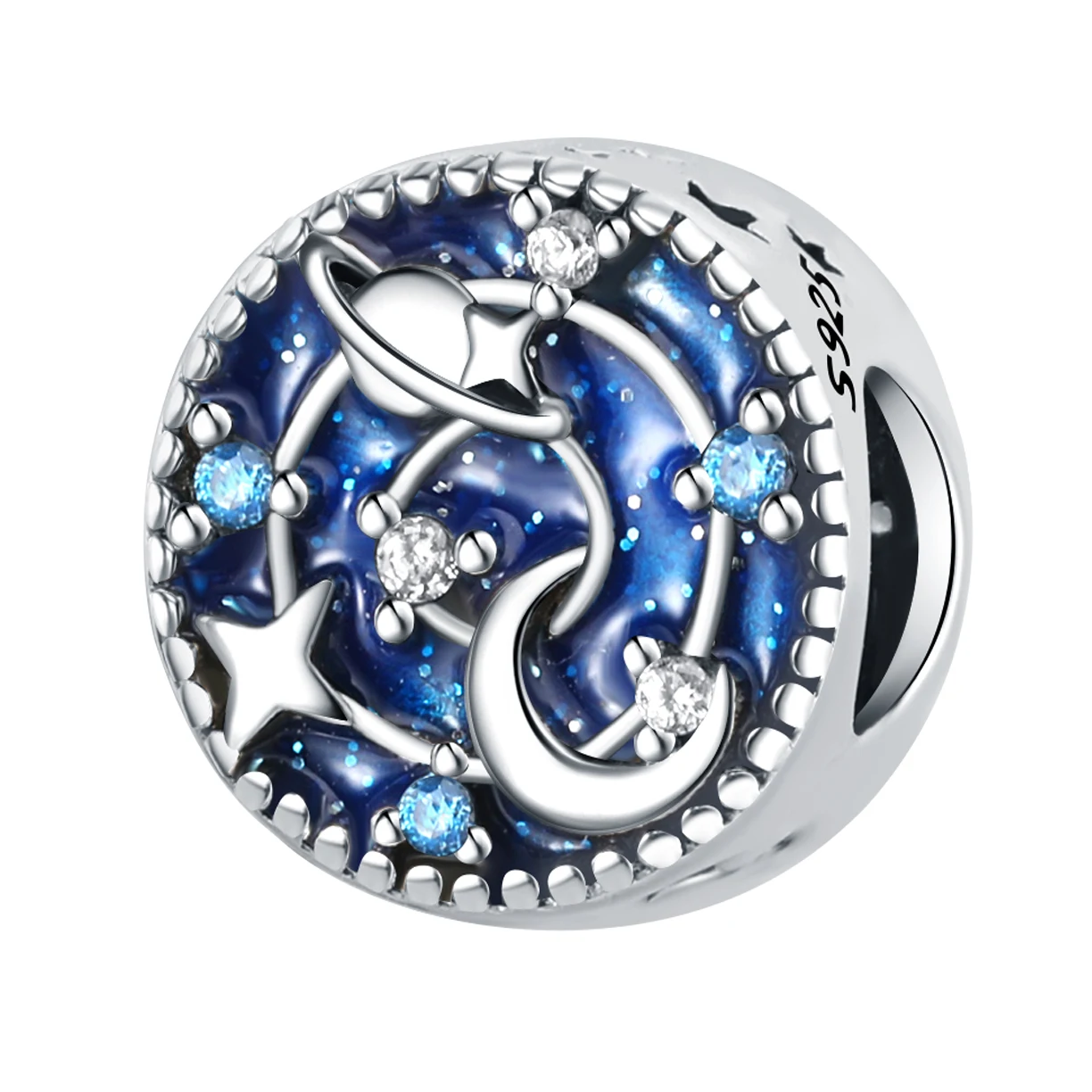 

Original 925 Sterling Silver Charms Luxury Planetary Orbit Stars Moons Sun Beads Fit Bracelet Diy Women Making Delicate Gift