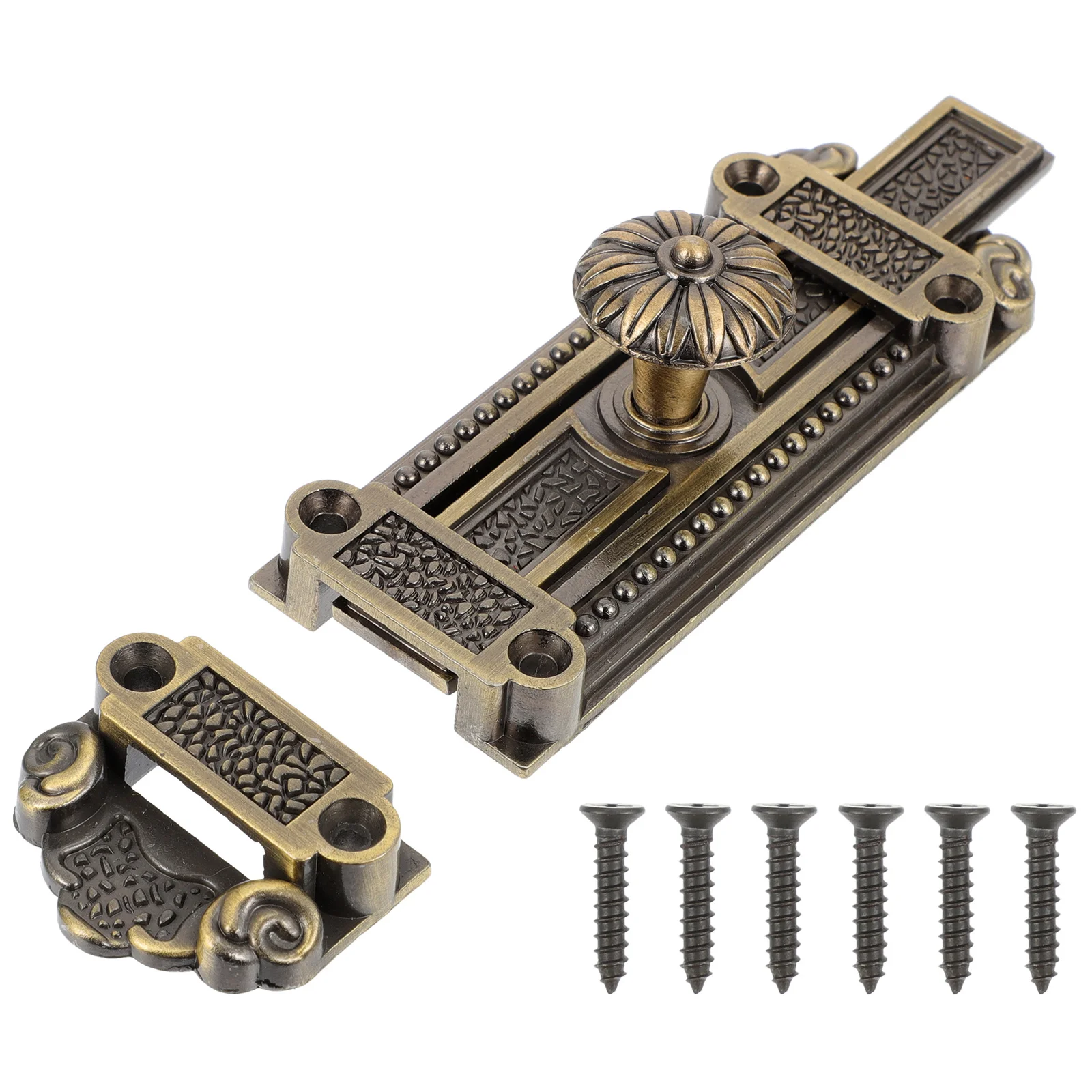 1 pc Zinc Alloy Vintage Slide Door Bolt Lock For Bathroom Kitchen Garage Rust Resistant Lightweight Security Latch Hardware