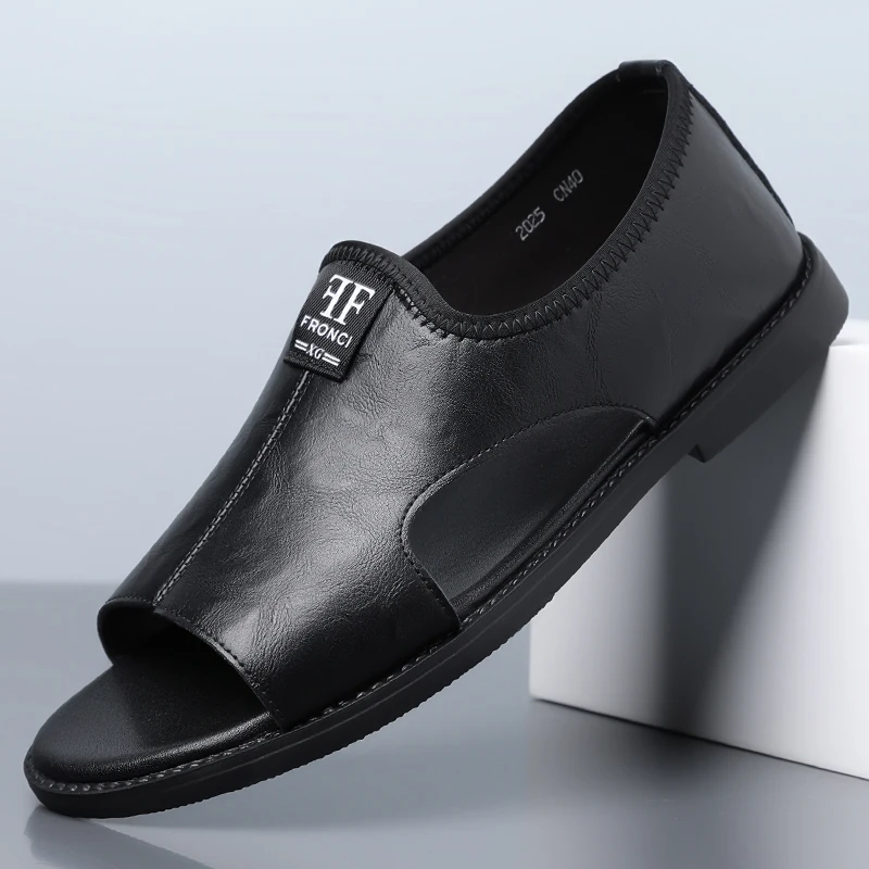 

Men's Roman Sandals, Summer Comfort Soft Sole Breathable Slippers, Anti-Slip Outdoor Slip-On Casual Beach Shoes-HT2025