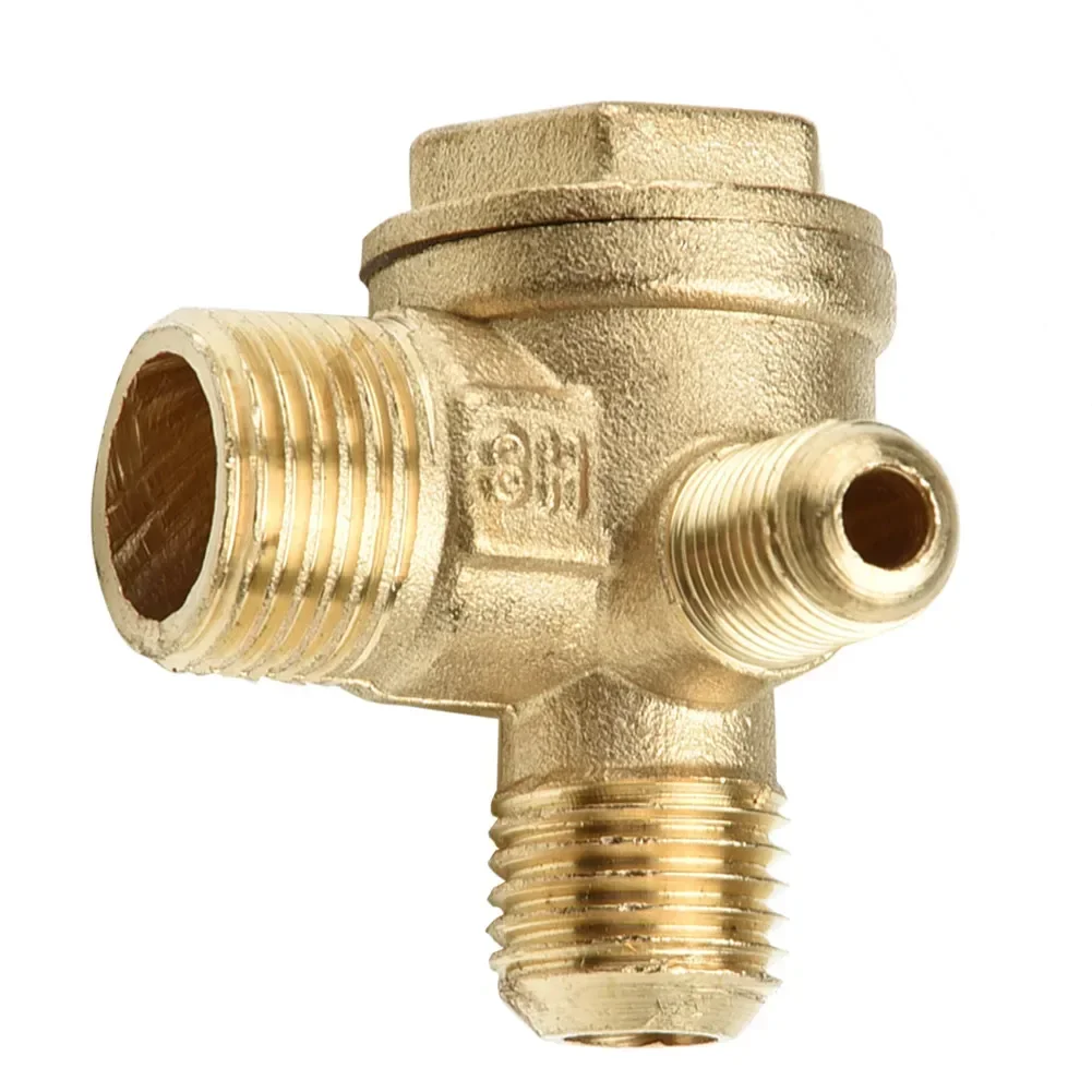 3 Port Brass Central Pneumatic Valves Air Compressor Check Valve Thread Male Thread Check Valve Connector Tool DIY Home Tools