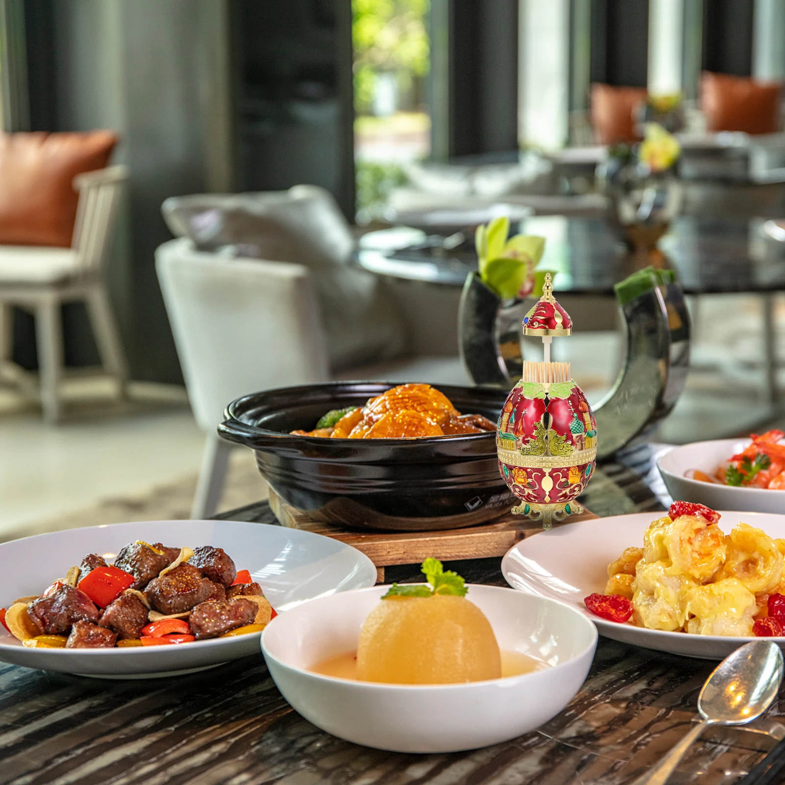 

Toothpick Holder Metal Box Automatic Push Button Dispenser Large Capacity Retro Design Kitchen Gadgets Suitable For Home