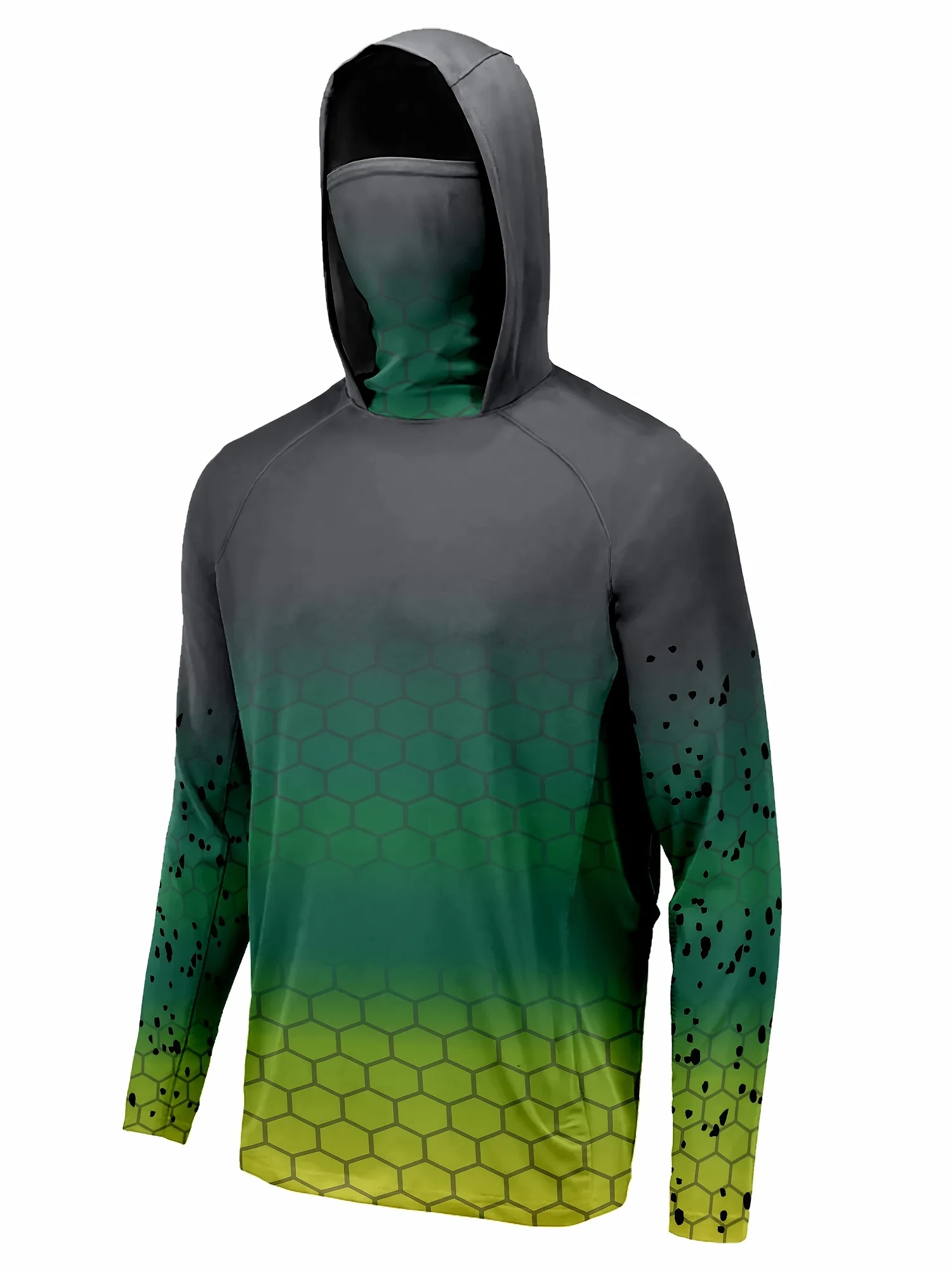 Fishing Hoodie Men Long Sleeve Quick Dry Breathable Clothing UV Protection Outdoor Fishing T-Shirt Fishing Clothes