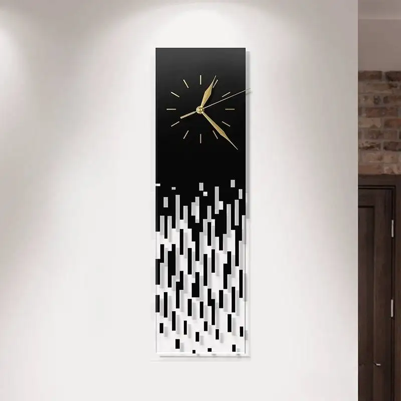 Vertical Design Wall Clock Security Fashion Unique Silent Digital Wall Clock Decoration Aesthetic Wandklok Home Decorations Item