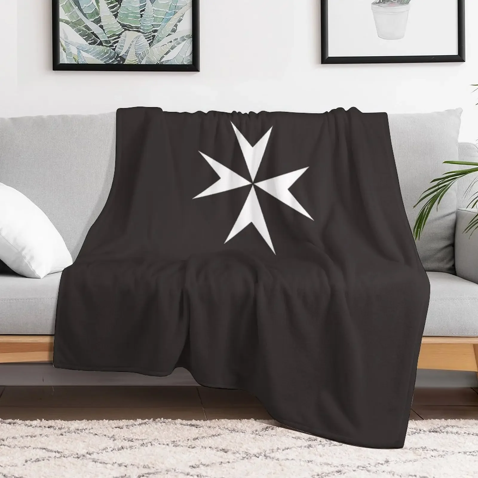 Cross of the Order of St. John. MALTA, MALTESE. Classic T-Shirt Throw Blanket Soft Plush Blanket as Housewarming Gift