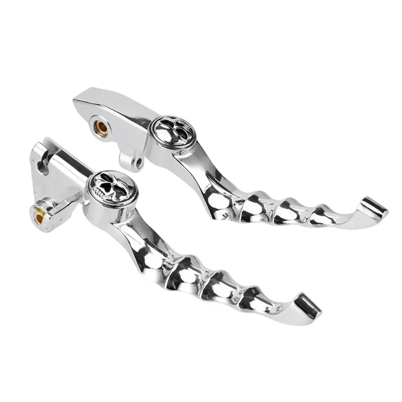 For 1996-2016 V-Star Drag Star XVS 400/650 XVS 1100 1999- 2009 Chrome Skull Brake Clutch Lever For Motorcycles