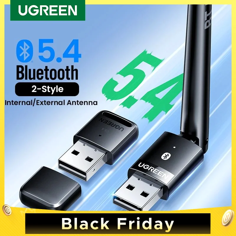 UGREEN USB Bluetooth 5.3 5.4  Dongle Adapter for PC Speaker Wireless Mouse Keyboard Music Audio Receiver Transmitter Bluetooth