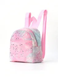 1 PC Mini Cute Star Moon Print zaino morbido per bambini in peluche adatto per viaggi all'aperto uso quotidiano regalo di festa studenti delle scuole