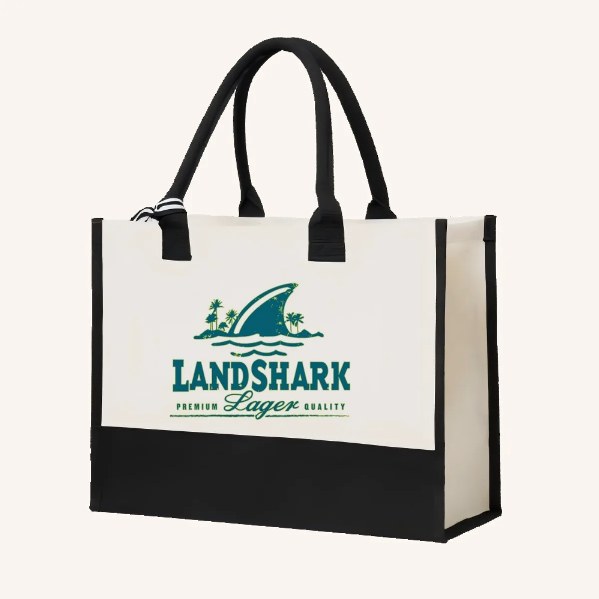 Landshark Logo 2026 وصول جديد موضة عملية واسعة قابلة لإعادة الاستخدام حمل حقيبة نمط طباعة 2 لهجة الثقيلة حقيبة كتف كبيرة