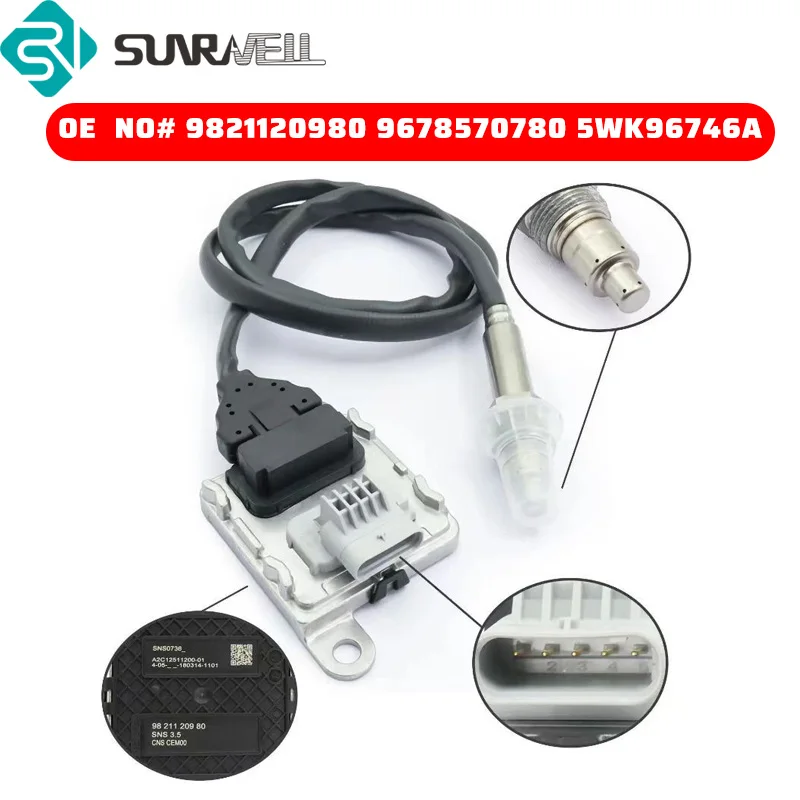 

9821120980 9678570780 5WK96746A Nox Sensor Nitrogen Oxide Sensor For NGK Probe For P-eugeot 208 C-itroen C3 C4 High Quality Chip