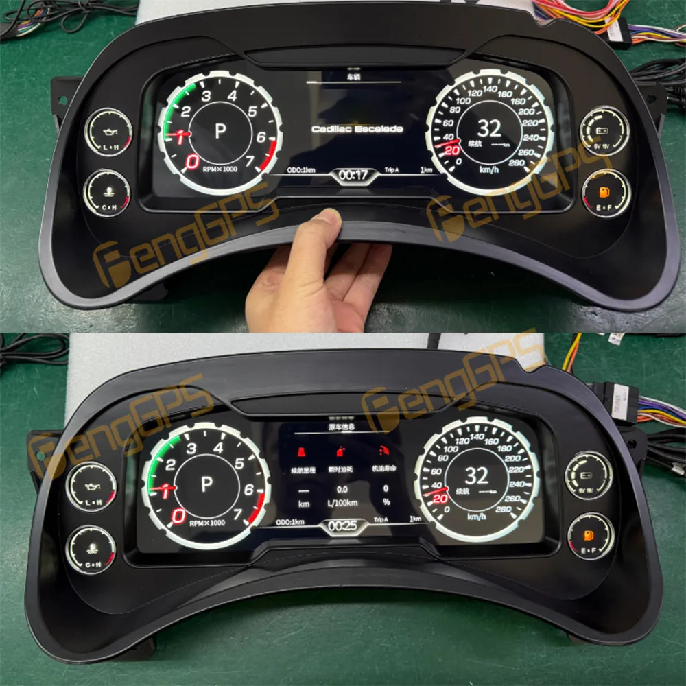 For Cadillac Escalade Chevrolet Tahoe GMC Yukon 2001-2007 Car LCD Dashboard Digital Cluster Virtual Instrument Speedometer
