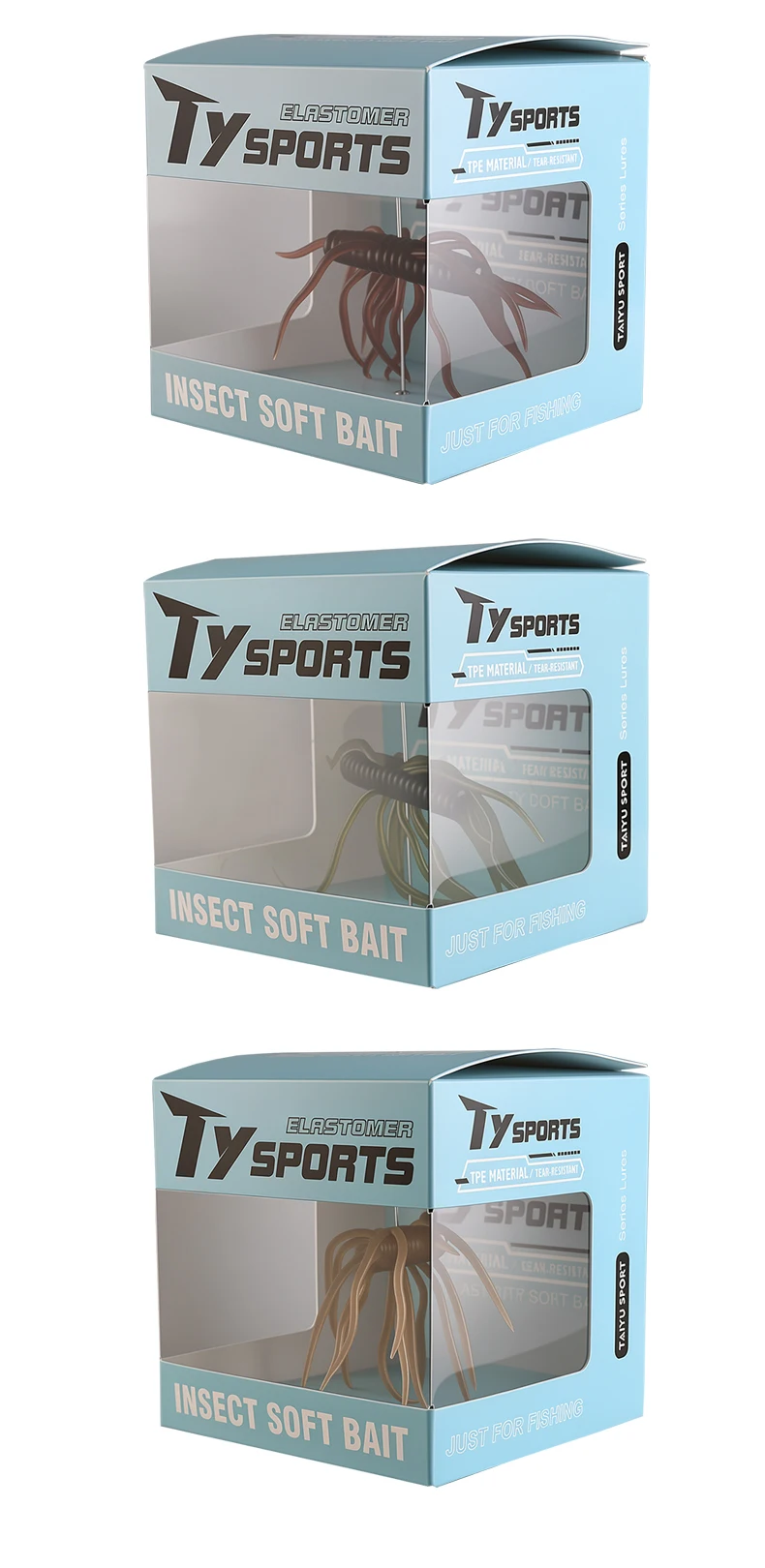 TAIYU Boxed Soft Worms Angelköder aus TPE-Material, langlebiger künstlicher Weichköder für Salzwasser/Süßwasser, Angelköder für Barsch/Forelle. – Detail 15