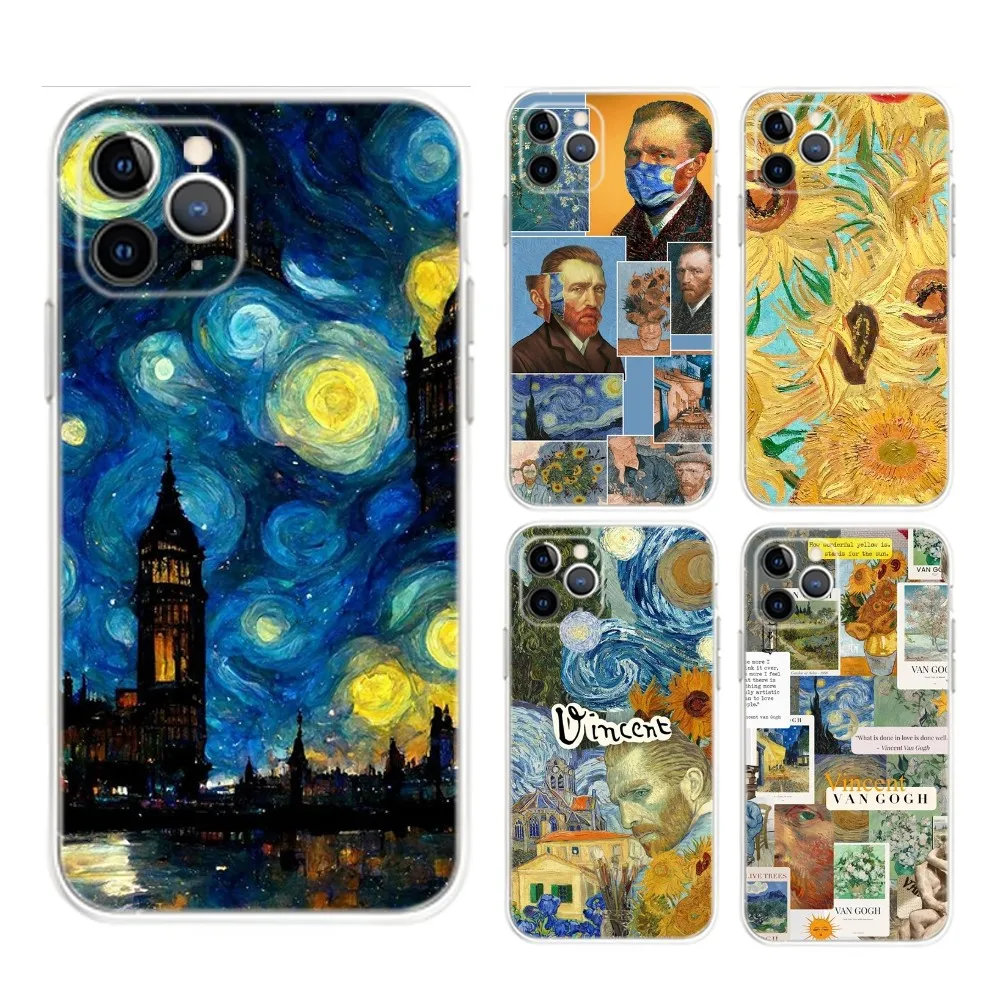

Vintage Van Gogh Pattern Phone Case For iPhone 16e,16,15,14,13,12,Mini,11,Pro,Max,Plus,X,XR,XS,8,SE,2020,Plus Transparent Cover