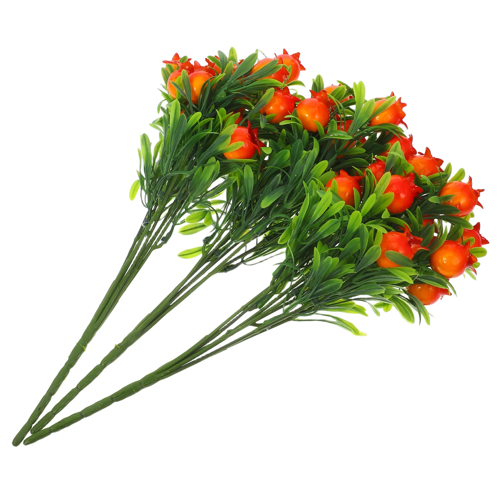 

3Pcs Faux Pomegranate Branches Realistic Fake Pomegranate Stems for Home Decor Bouquet Vase Floral Arrangements Party