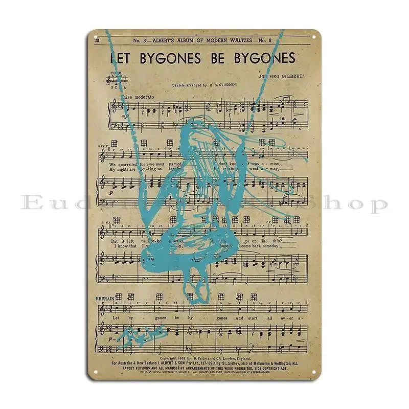 Let Bygones Be Bygones Metal Sign Personalized Party Plates Rusty Kitchen Customized Tin Sign Poster