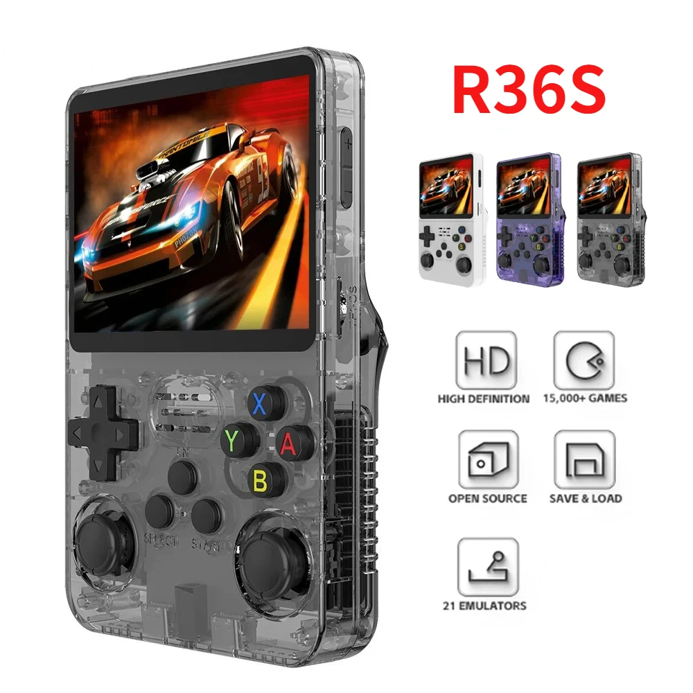 Open Source Retro Handheld Video Game Console, Sistema Linux, 3.5 Polegada Tela IPS, Pocket Player Portátil, R35S 64G Jogos