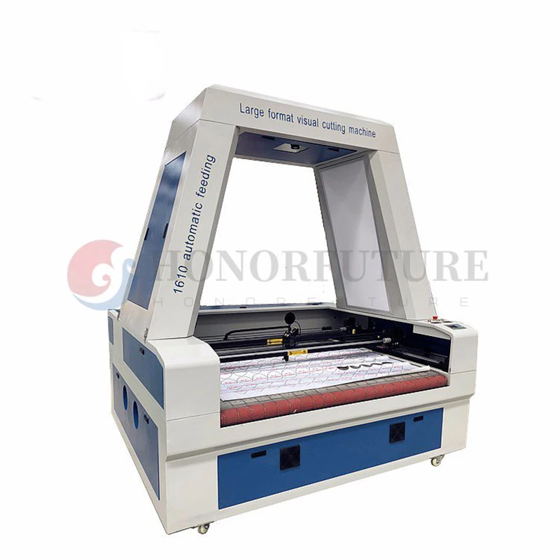 Auto Feeding Cloth Fabric Leather Co2 CCD 100W 130W 150W Camera Scanning Laser Cutting Machine For Sale