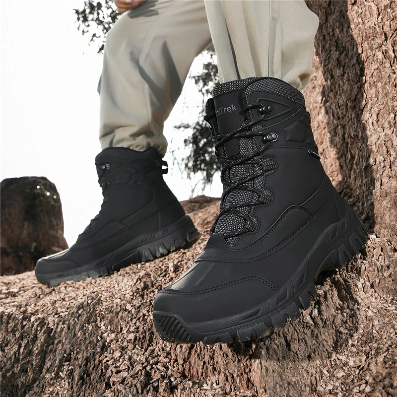 High Top Hiking Shoes Mens Desert Combat Training Boots Anti Slip Outdoor Climbing Hunting Sneakers Waterproof Motorcycle Boots