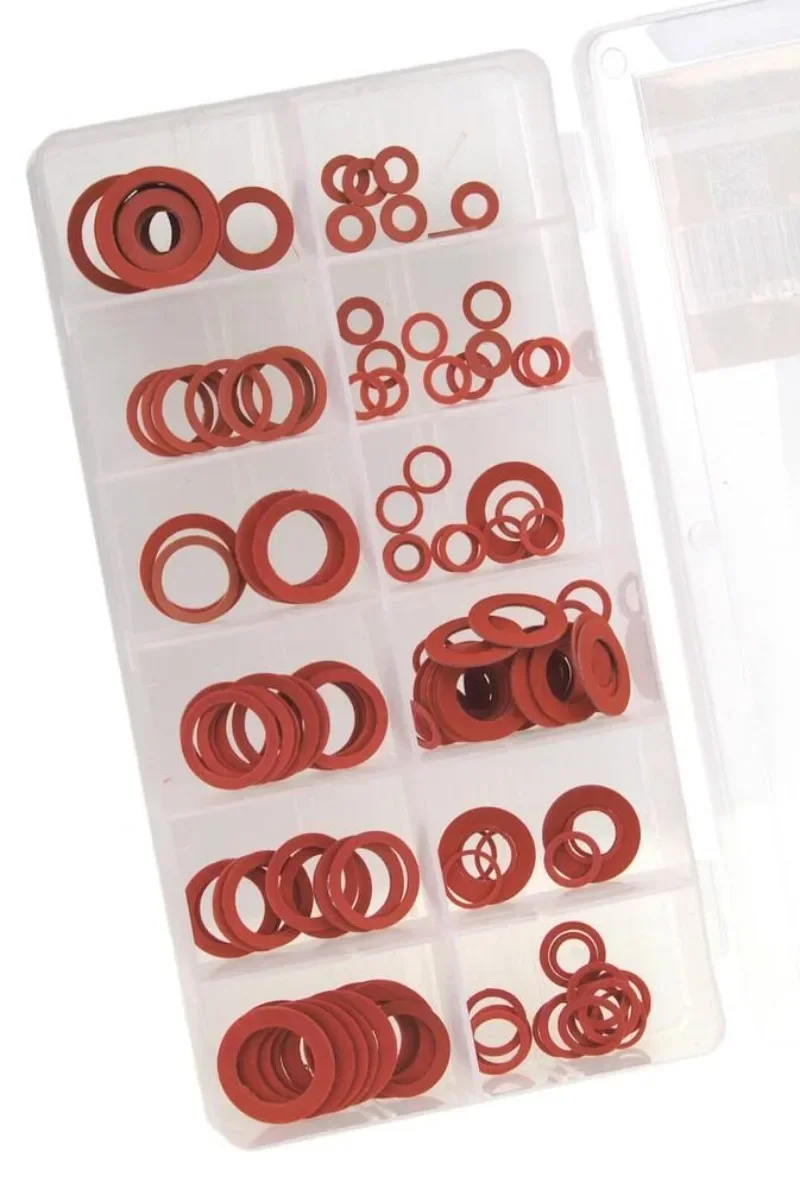 150/300PCS Rood Staal Papier Pakking Platte Ring Afdichting Sluiting Pakking Tool Set Fiber Ring Serie Hardware accessoires