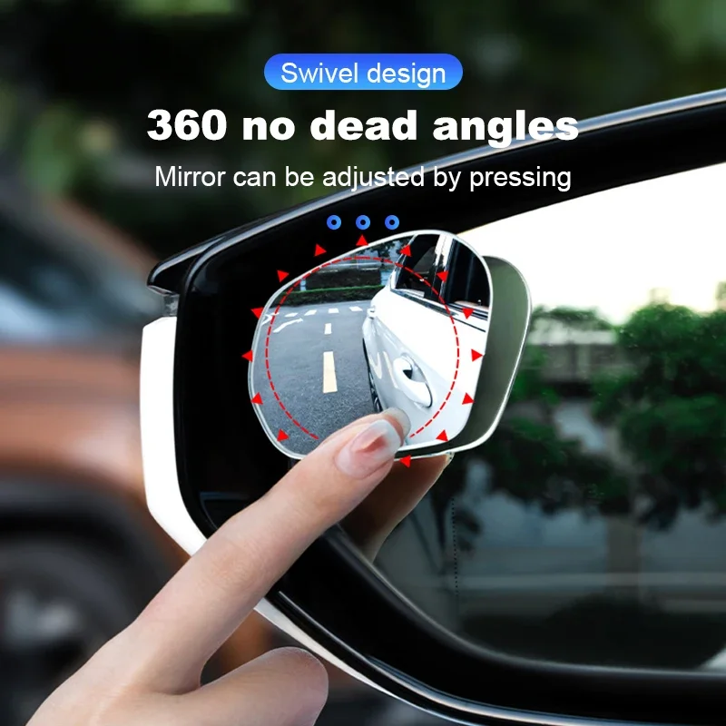 SEAMETAL-Rétroviseurs de voiture réglables résistants à 360, rétroviseur d\'angle mort HD, rétroviseurs auxiliaires grand angle sans cadre, 2 pièces