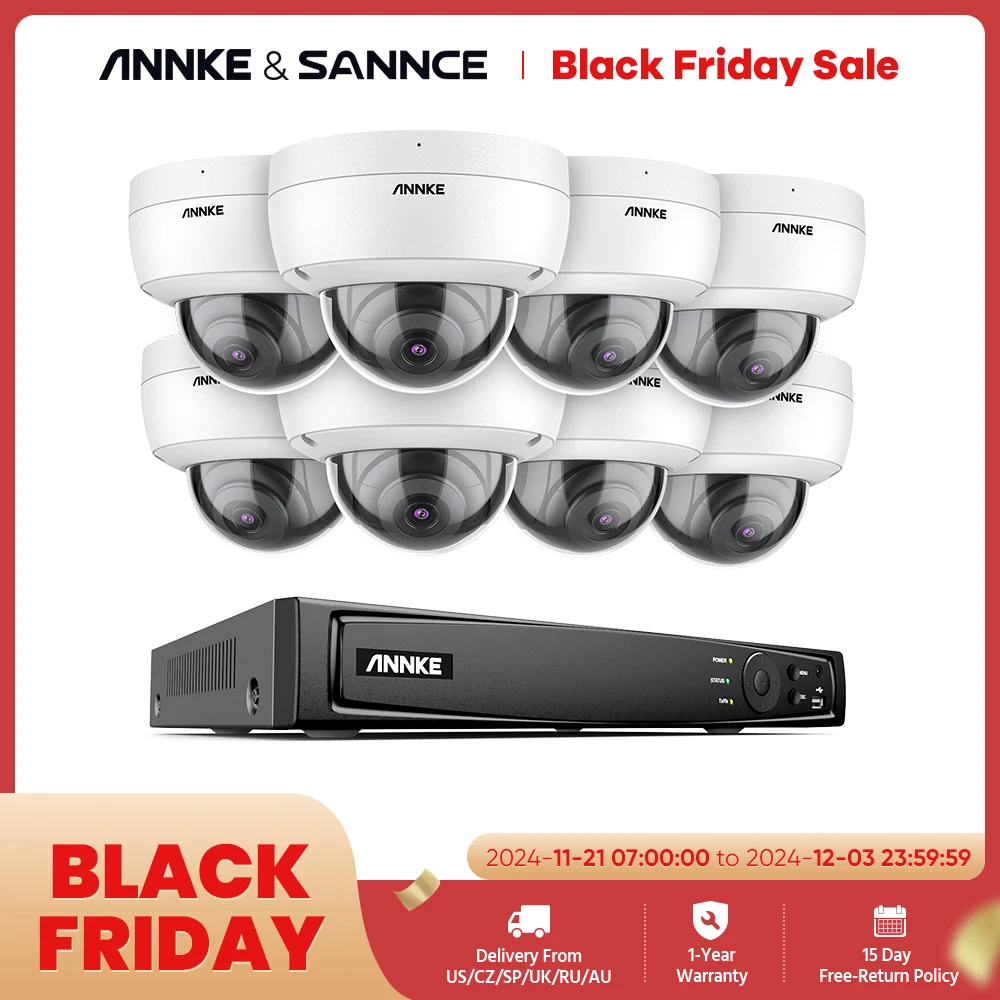 ANNKE 8CH 4K Ultra HD POE Network Video Security System 8MP H.265+ NVR With 8pcs 8MP Weatherproof IP Camera CCTV Security Kit