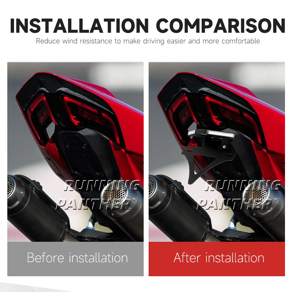 دراجة نارية الخلفية قصيرة الذيل الأسهم Tailstock الإطار قوس لوحة ترخيص حامل ل Ducati PANIGALE V2 V4 2025- #2