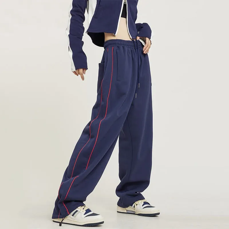 Vintage Baggy Jogging Striped Sweatpants Women Harajuku Streetwear Hip Hop Elastic Waist Straight Oversize Casual Sports Trouser