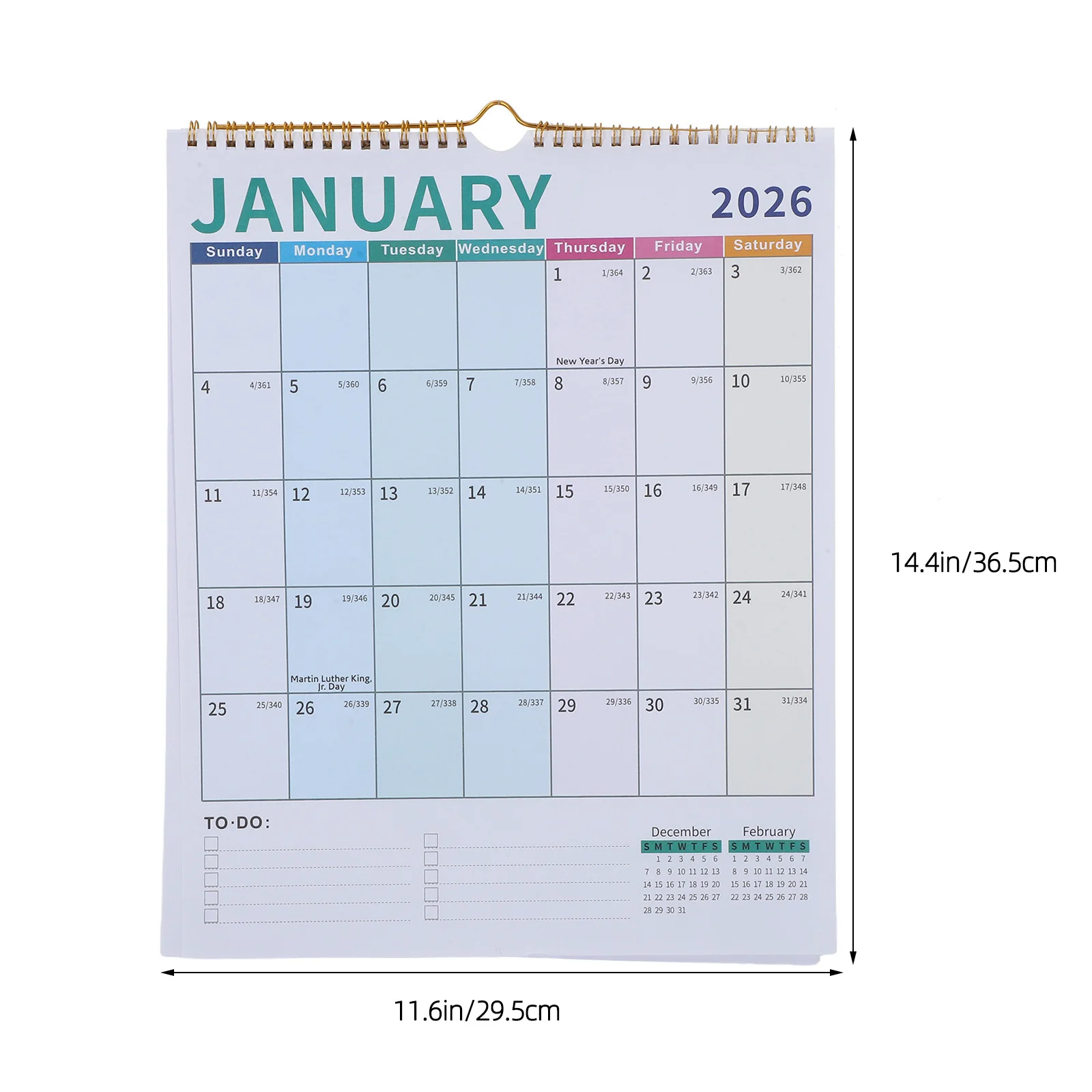 تقويم حائط 18 شهرًا 2026-2027 مخطط معلق حلزوني خط كبير منظم مدرسي شهري للمكتب والعطلات العالمية #2