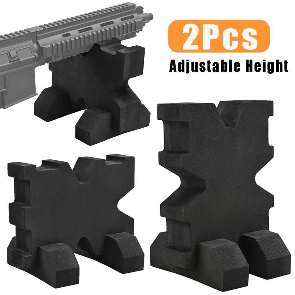2 Soportes de Espuma para Rifle con Base, Soporte de Tiro para Banco de Tiro, Soporte para Armas de Caza, Accesorio para Rifle y Escopeta