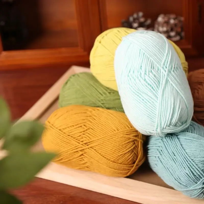 Crochet yarn with 4 strands of milk  cotton in high tenacity design 60%Cotton 40%