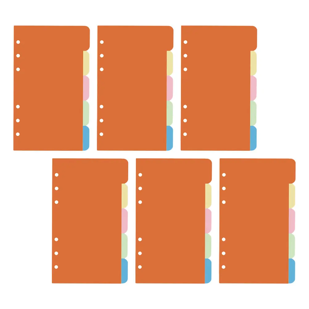 

6 Sets Loose-leaf Paper High-quality Smooth Handwriting Notebook Tabs Partition Page Binder Stationery Gifts Students Index