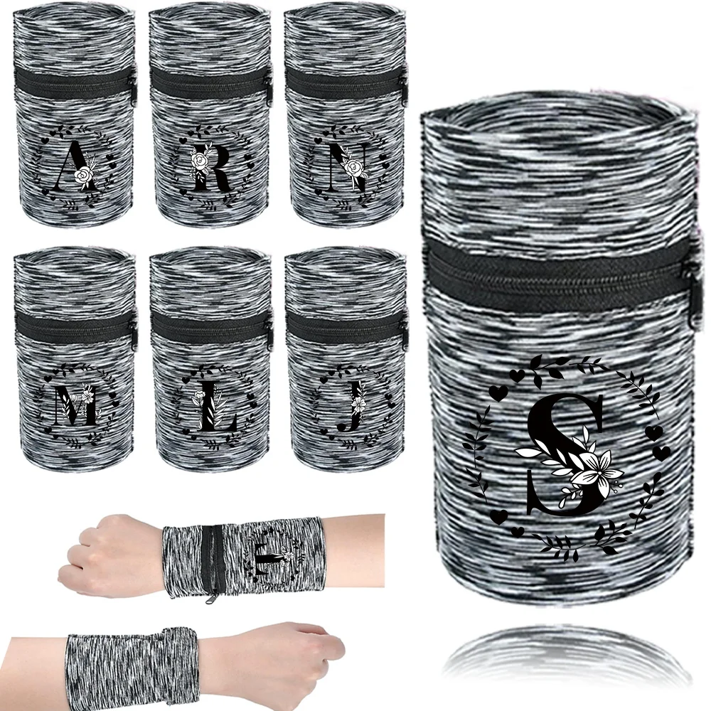 Sports Wristband Bags Wrist Protector Running Sport Safety Grey Series Support Brace Wrap Wristband Garland Letter Style Bag