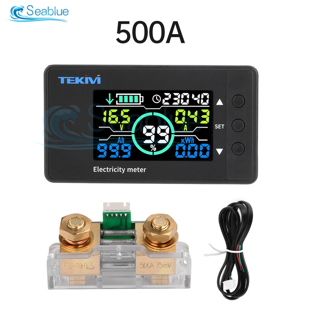 DC 7.5-100V Voltage And Current Meter Power Meter Energy Indicator Electric Car Lithium Battery Coulomb Meter 50/100/300/500A