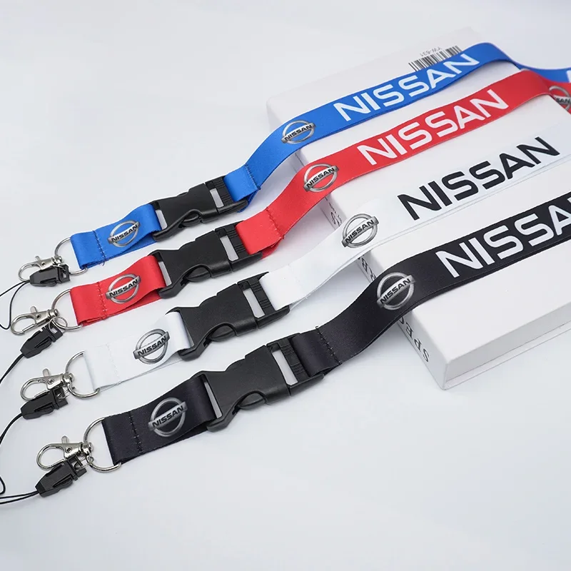 For Nissan Titan Juke Leaf Qashaqai Altima Xterra Sentra Sunny Tiida 1pc Lanyard Nylon Style Car Key Pendant Holder Keychain