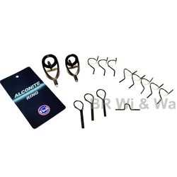 Fly Fishing Rod Guide Set, Alconite Ring Kit, High Quality Guide Kit FUJI KW Forsted Silver & Frosted Gray Color Br Wi & Wa