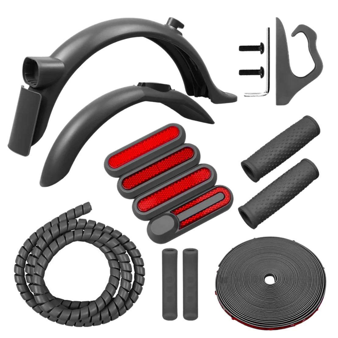 Coloured Mudguard Kit for Xiaomi M365 1S Pro 2 Scooter Fender Line Tube Anti-Collision Strip Handlebar Grip