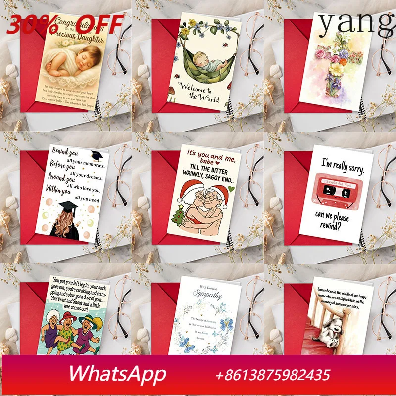 

CX Funny Birthday Baptism Wedding Condolences Graduation Retirement Christmas Day Various Envelope Greeting Cards