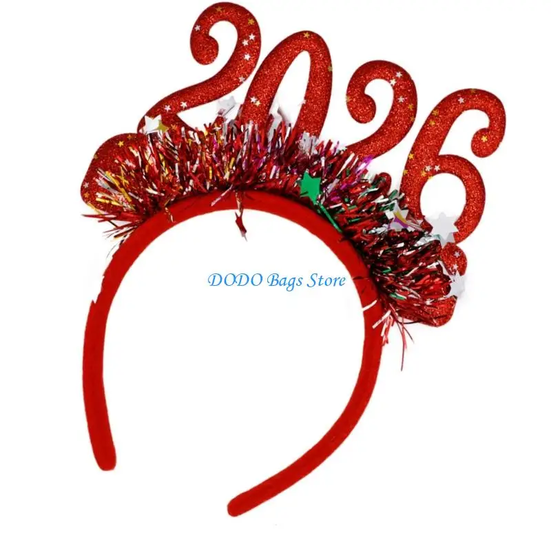 Year of 2026 Glitters Garlands Hairband Festival Event Hairhoop For New Year Eve