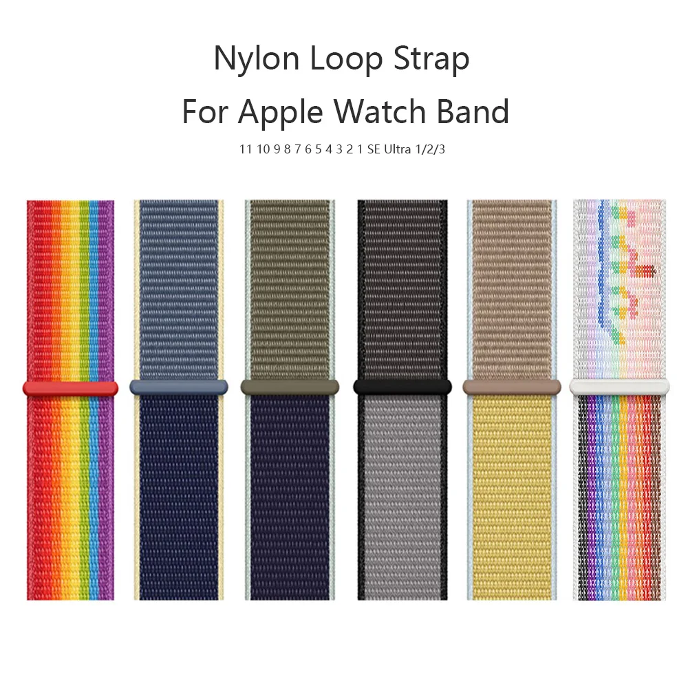 Bracelet à boucle en Nylon pour Bracelet de montre Apple 11 10 42mm 46mm 44mm 45mm Bracelet intelligent pour IWatch Ultra 2-3 49mm 9/8/7/6/SE/5/4 40-41mm