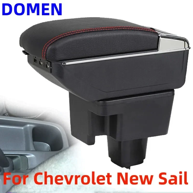 

For Chevrolet New Sail Armrest box Original dedicated central armrest box modification accessories Dual Layer USB Charging