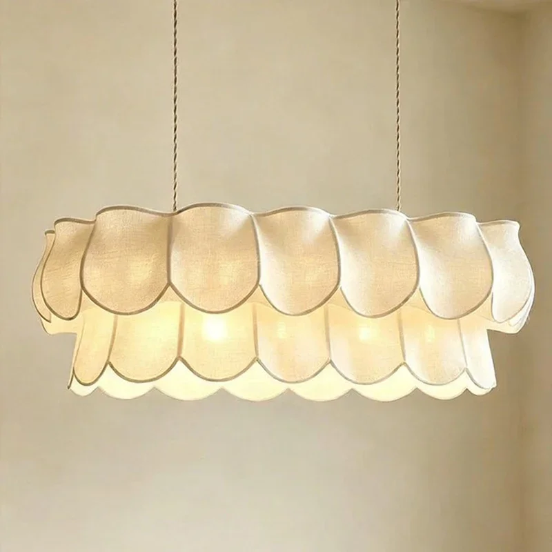 Fabric Ceiling Pendant Lamp LED Nordic Chandelier Alabaster Lighting Fixture Living Room Shop Bar Bedroom Home Decor Room Lights