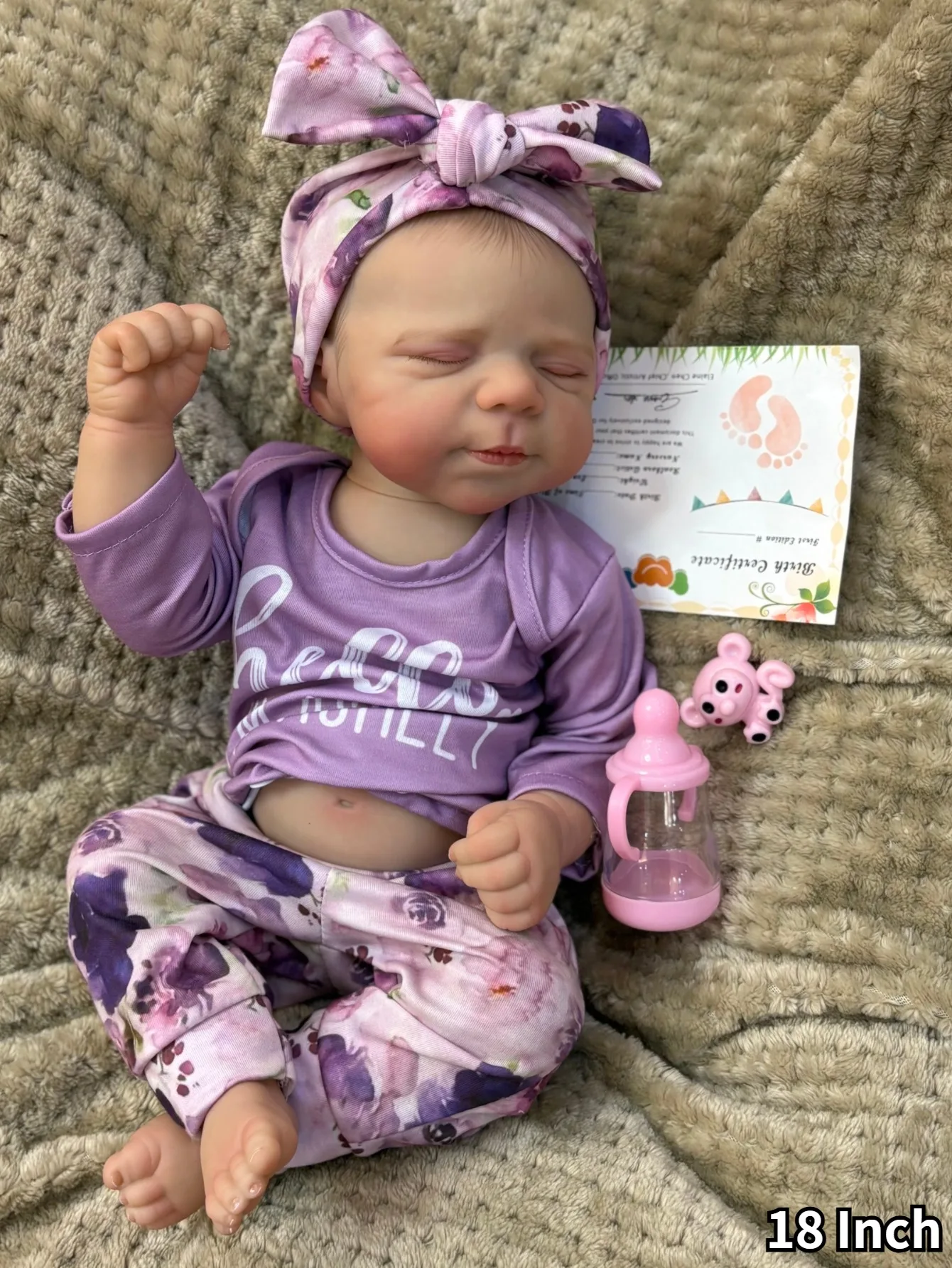 18-Inch Pascale Reborn Girl Doll | Handmade Soft - Touch Vinyl Newborn | Kids Birthday Gift