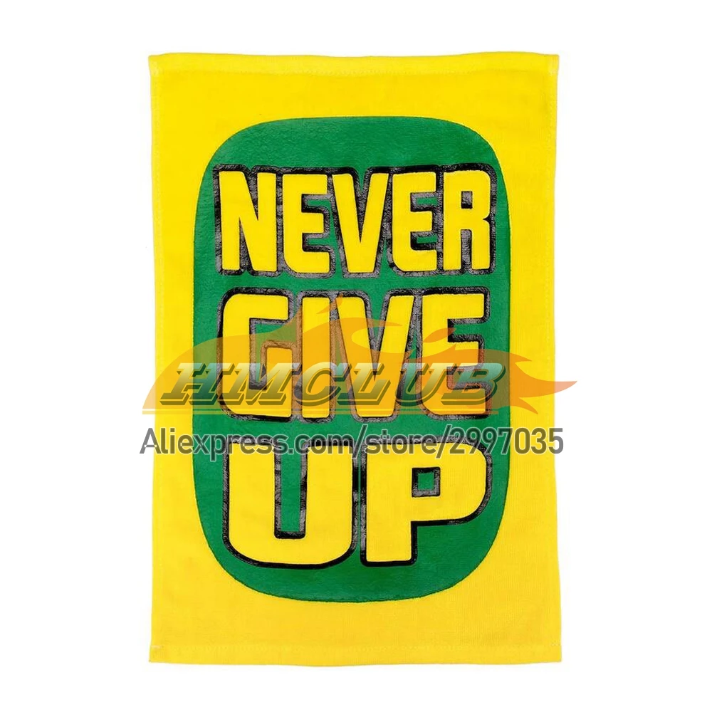 100%Cotton Free Custom Blue Rally Towels For John Cena Earn The Day Wrestling Sports Quick Absorbent Thickened Yellow Face Towel