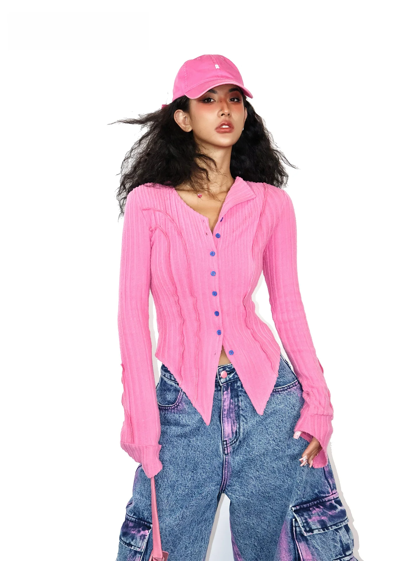Slim Fit American Retro Fishbone Irregular Patchwork Velvet Touch Open Cardigan Coat for Women Short Style Button Closure