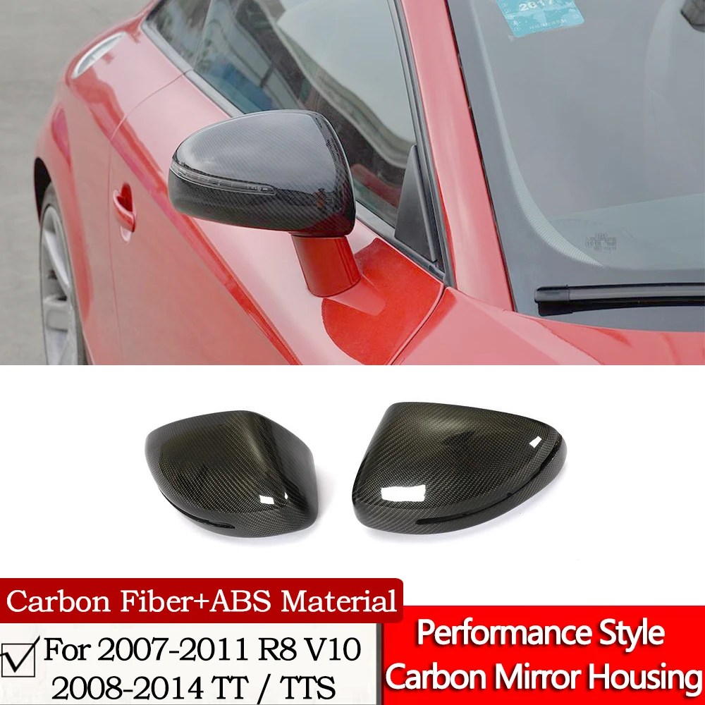 Performance Style Carbon Mirror Housing For R8 nTT TTS 2008 to2014 Modified Carbon Fiber n ABS Material Replacement mirror cover