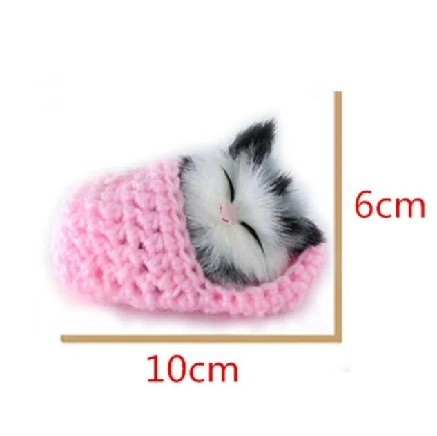 1pc Mini Cute Lifelike Sounding Shoe Kittens Cats Plush Toy Sleeping Cats Toy Kids Appease Stuffed Doll Birthday Gift Doll